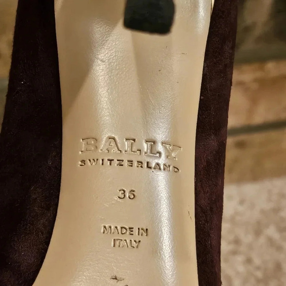 Bally Suede Patent Leather Pink Burgundy Cream Stiletto Wmns Sz 35 US 4.5 - Picture 14 of 15